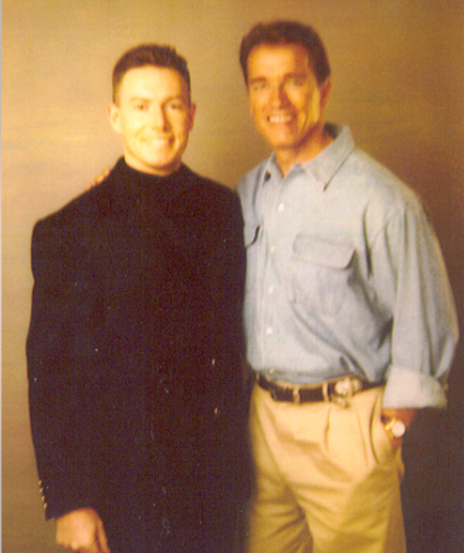 With Arnold Schwarzenegger.