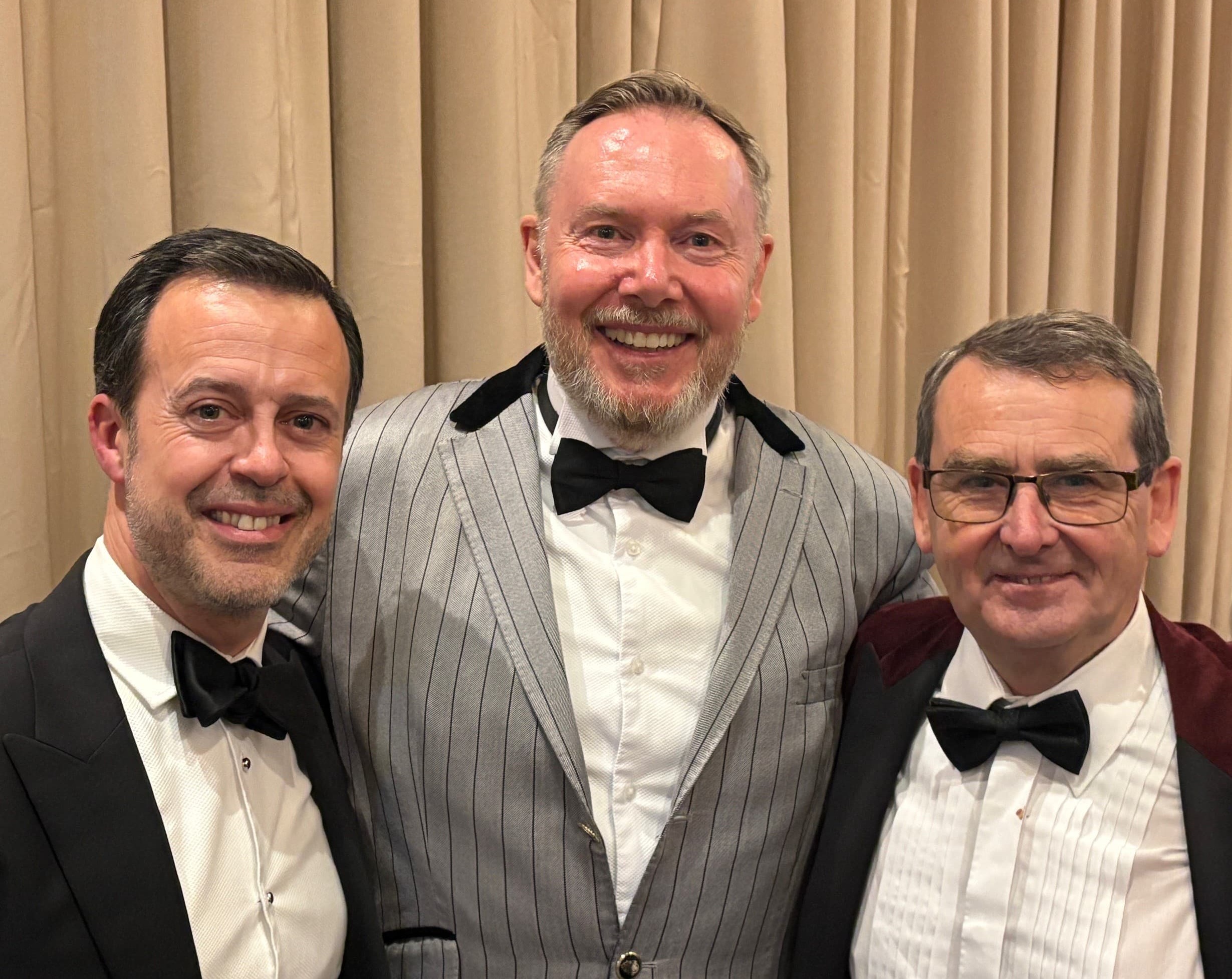 Rob attending the 2025 annual Stevenage Community Trust Dinner & Dance Fundraiser, alongside Kevin Bonavia MP and Leader of the Council Richard Henry.