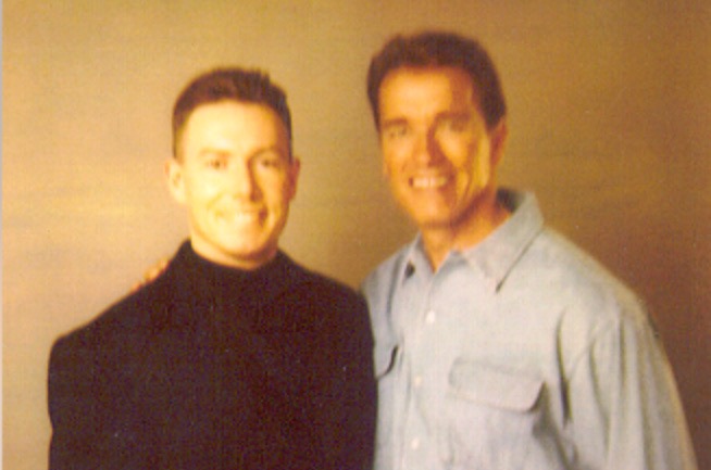 With Arnold Schwarzenegger.