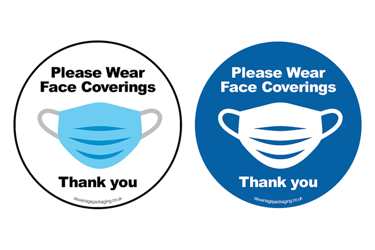 Please Wear Face Coverings Stickers