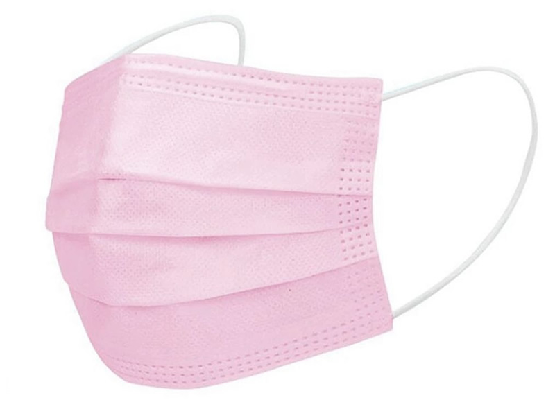Pink Type IIR 3 Ply Face Coverings with Earloops <br/><span style=color:#512d6d>Box of 50</span>